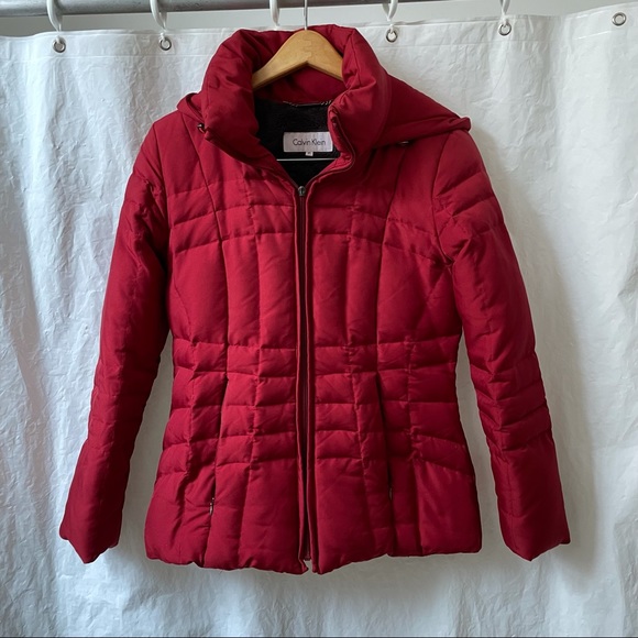 Calvin Klein Jackets & Blazers - CALVIN KLEIN Maroon Burgundy Red Down Jacket XS